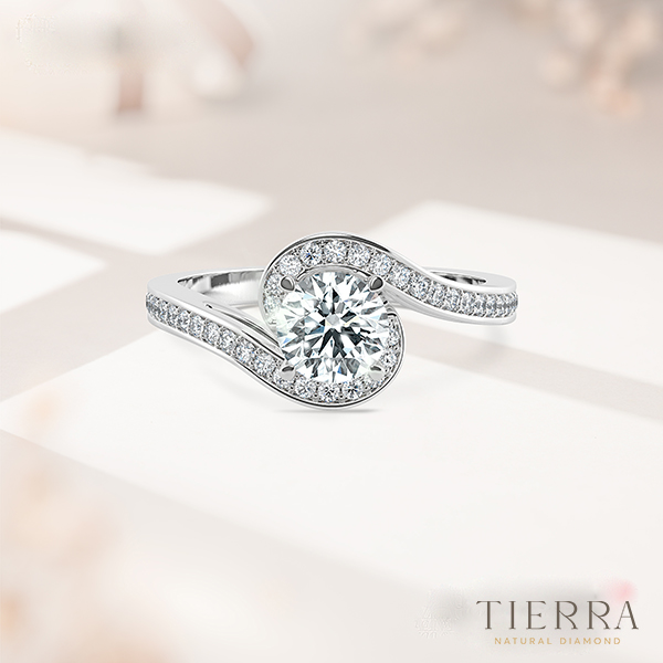 Đai nhẫn đính kim cương tấm kiểu Channel